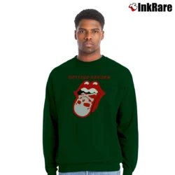 Men’s Rolling Stones Tongue And Skull Crewneck Sweatshirt in forest green | Cozy Fabric, Clean Style