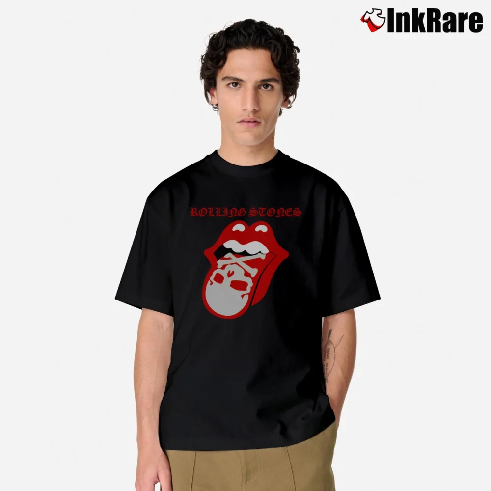 Men’s Rolling Stones Tongue And Skull Classic T-Shirt in black | Soft, Breathable Everyday Wear