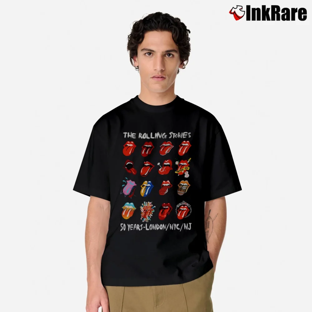 Men’s Rolling Stones tongues 50th Anniversary Classic T-Shirt in black | Soft, Breathable Everyday Wear