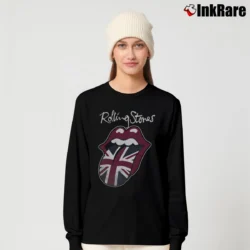 Women’s Rolling Stones Union Jack Tongue Logo Long-Sleeve Top in black | Sleek, Versatile, All-Season