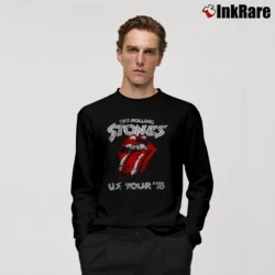 Men’s Rolling Stones Us Tour 1978 Distressed Long-Sleeve Shirt in black | Sleek, Lightweight, Year-Round Wear