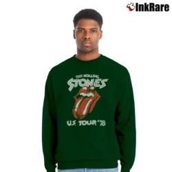 Men’s Rolling Stones US Tour 1978 Crewneck Sweatshirt in forest green | Cozy Fabric, Clean Style