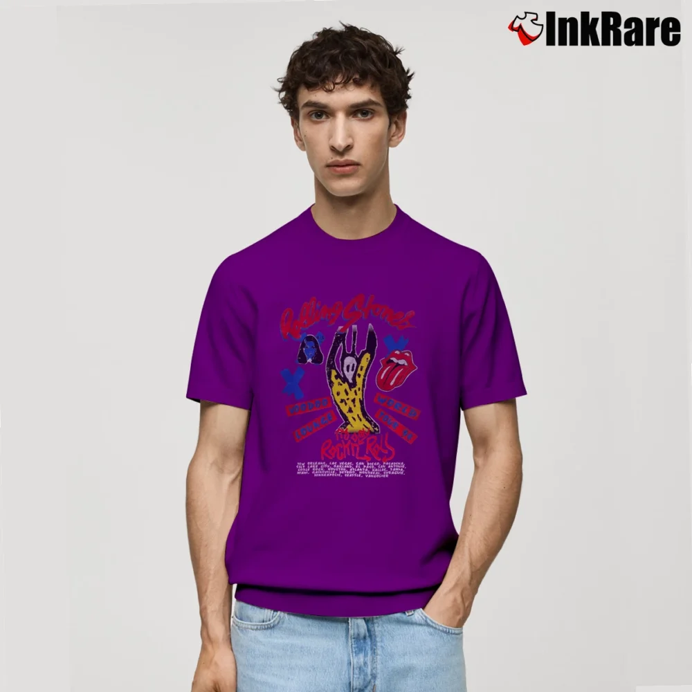 Men’s Rolling Stones Voodo Lounge World Tour Classic T-Shirt in purple | Soft, Breathable Everyday Wear