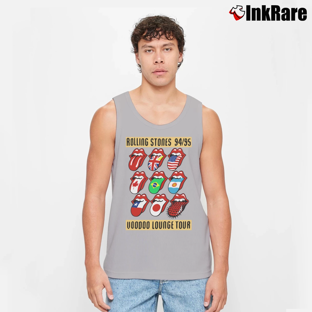 Men’s Rolling Stones Voodoo Lounge Tour 94 95 Tank Top in sport grey | Breathable, Active-Friendly Design