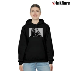 Women’s Rolling Stones With British Flag Over Us Cozy Hoodie in black | Warm, Structured, Stylish