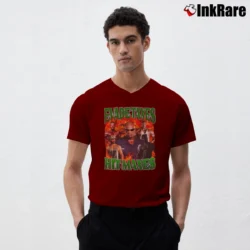 Men’s Ronnie Coleman Hit Maxes Evade Taxes for Bodybuilding Fans V-Neck Tee in maroon | Sharp, Breathable, Everyday Staple