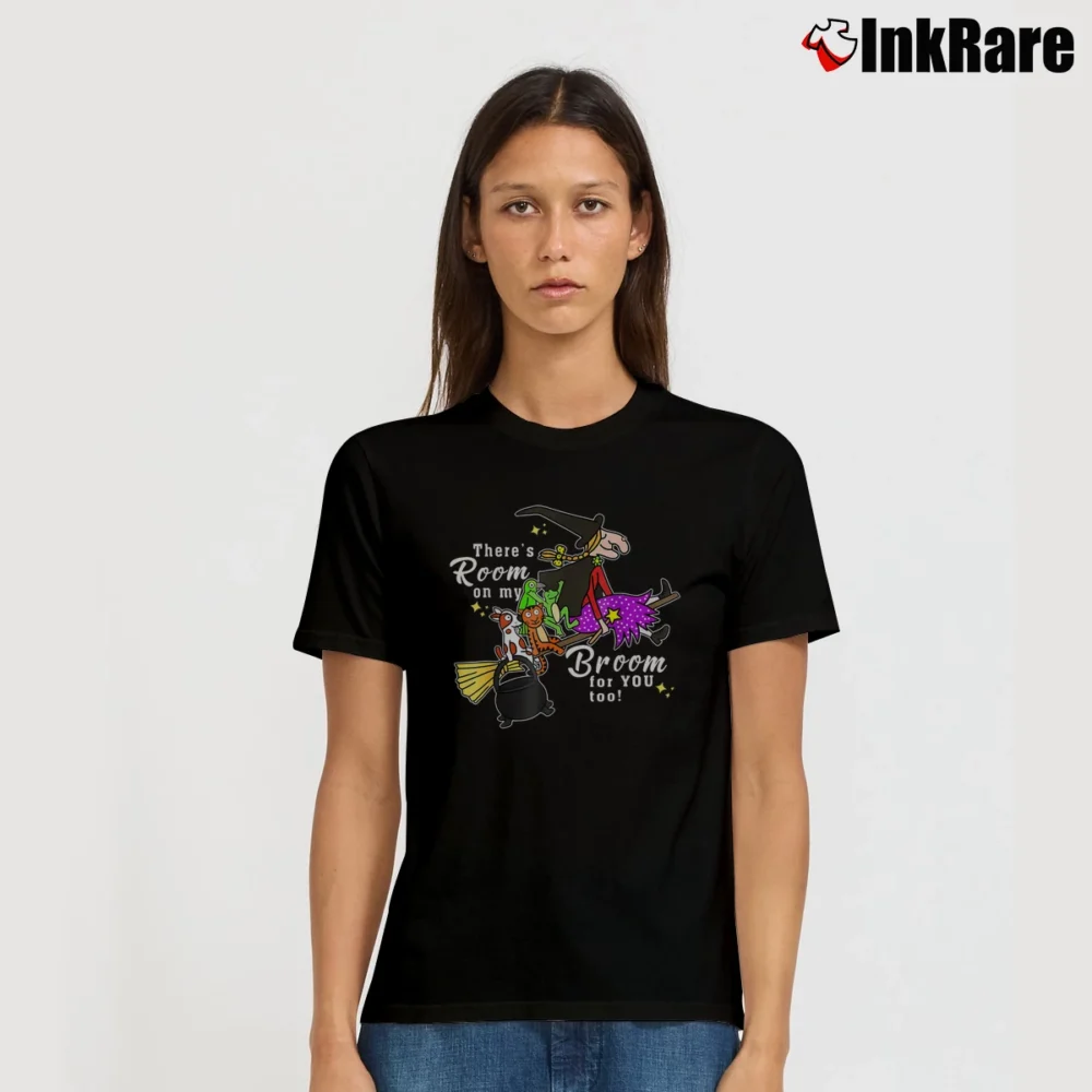 Women’s Room On My Broom Teacher Halloween T-Shirt in black | Soft, Flattering Fit