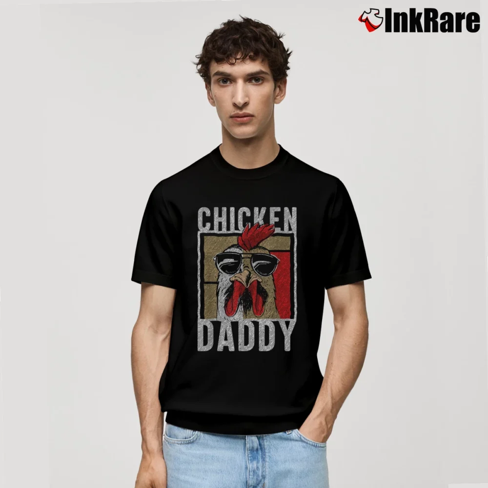Men’s Rooster Chicken Daddy Classic T-Shirt in black | Soft, Breathable Everyday Wear
