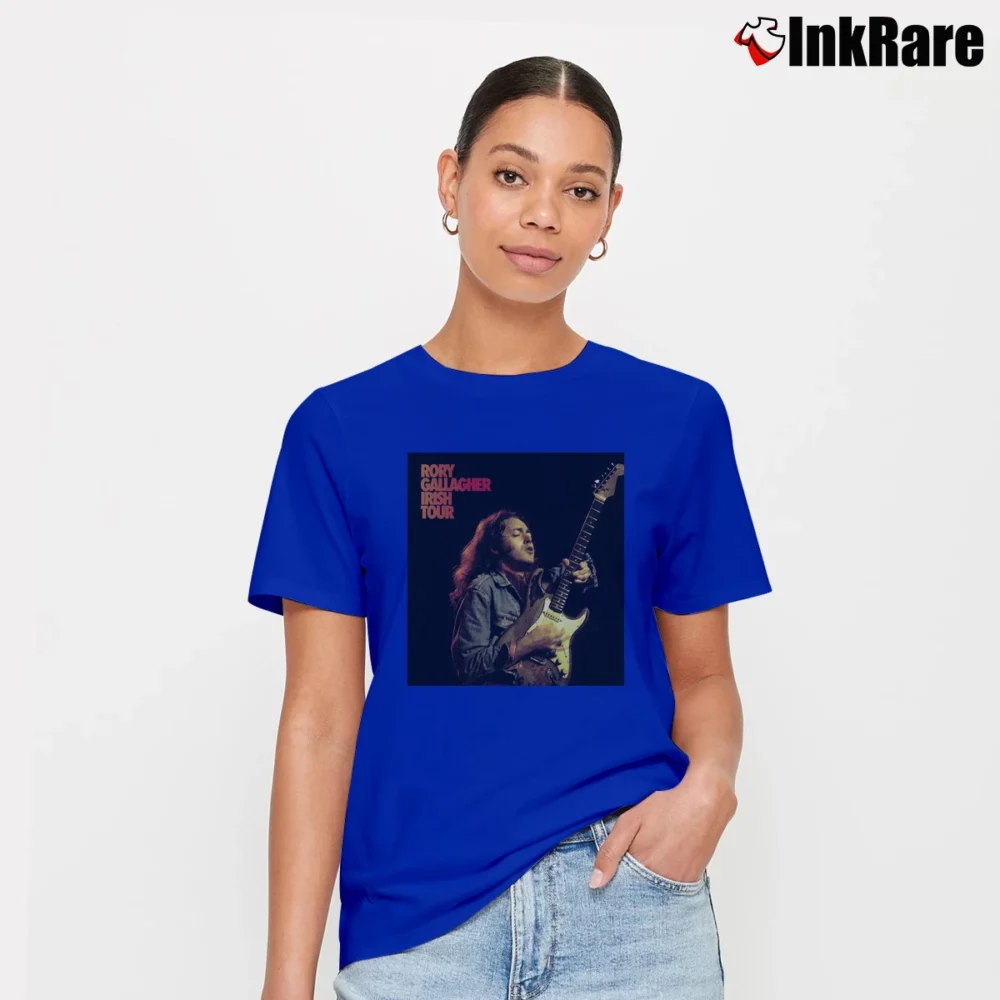 Women’s Rory Gallagher Irish Tour 74 Music Signature T-Shirt in royal blue | Soft, Flattering Fit