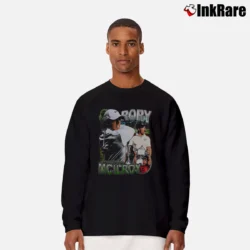 Men’s Rory McIlroy Vintage Collage for Golf Enthusiasts Long-Sleeve Shirt in black | Sleek, Lightweight, Year-Round Wear