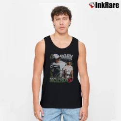 Men’s Rory McIlroy Vintage Collage for Golf Enthusiasts Tank Top in black | Breathable, Active-Friendly Design