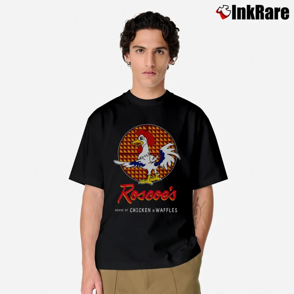 Men’s Roscoes Chicken And Waffles Food Classic T-Shirt in black | Soft, Breathable Everyday Wear