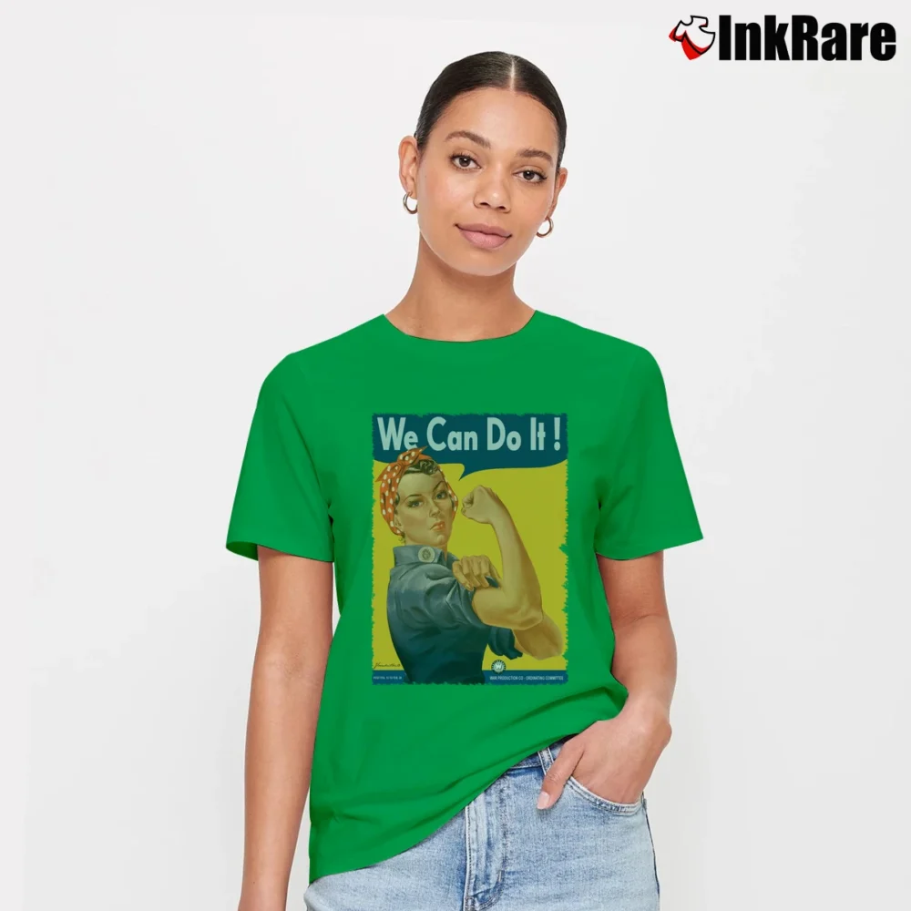 Women’s Rosie The Riveter We Can Do It Vintage Signature T-Shirt in irish green | Soft, Flattering Fit