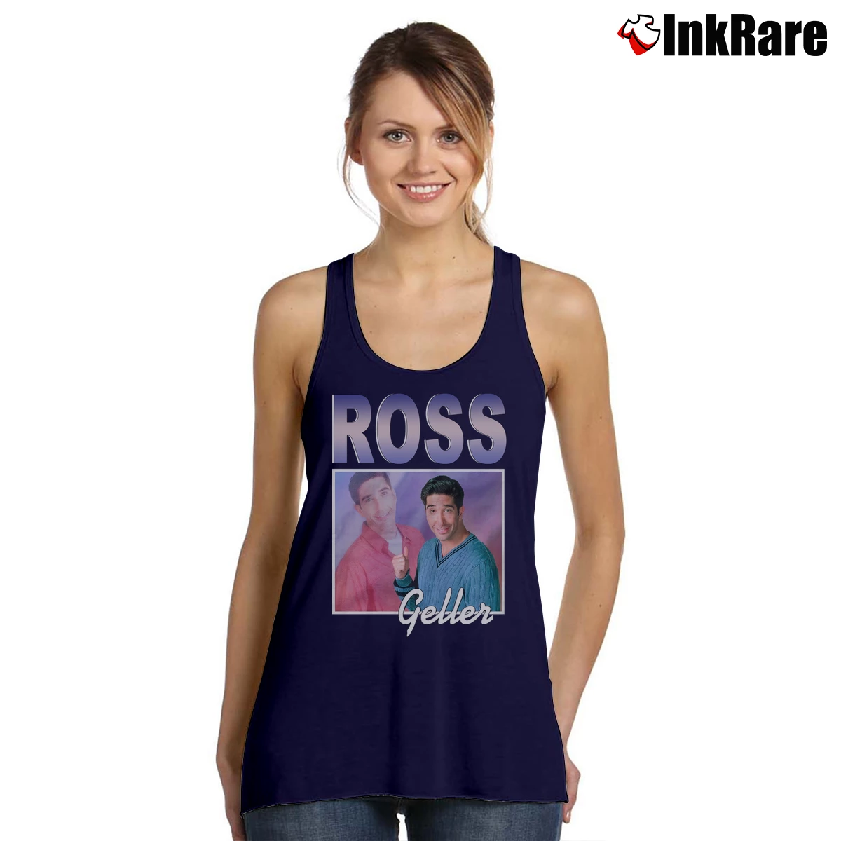 Women’s Ross Geller Friends 90s Homage Tank Top in navy | Lightweight, Movement-Friendly