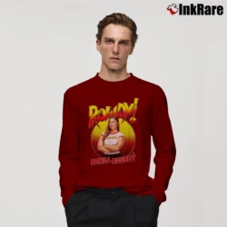 Men’s Rowdy Ronda Rousey WWE Gradient Long-Sleeve Shirt in maroon | Sleek, Lightweight, Year-Round Wear