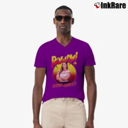 Men’s Rowdy Ronda Rousey WWE Gradient V-Neck Tee in purple | Sharp, Breathable, Everyday Staple