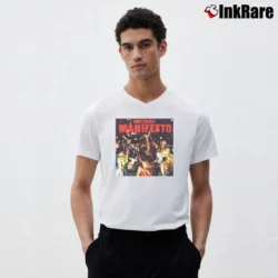 Men’s Roxy Music Manifesto Album Band V-Neck Tee in white | Sharp, Breathable, Everyday Staple