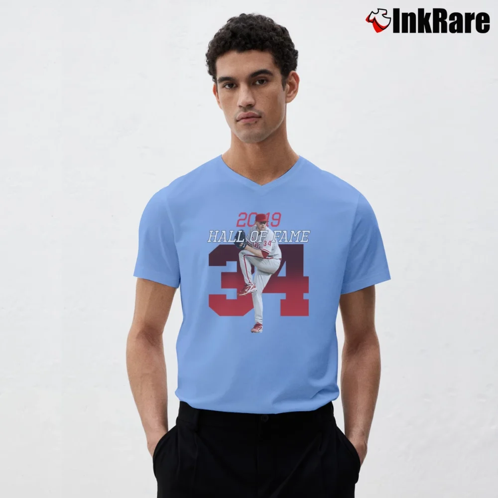 Men’s Roy Halladay Philadelphia Legend V-Neck Tee in light blue | Sharp, Breathable, Everyday Staple