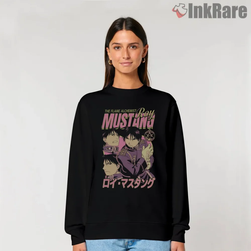 Roy Mustang Collage Multi Panel Flame Anime Shirt on graphic shirt for women graphic tee