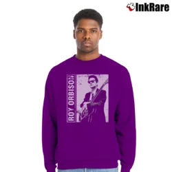 Men’s roy orbison vintage classic rock legend Crewneck Sweatshirt in purple | Cozy Fabric, Clean Style