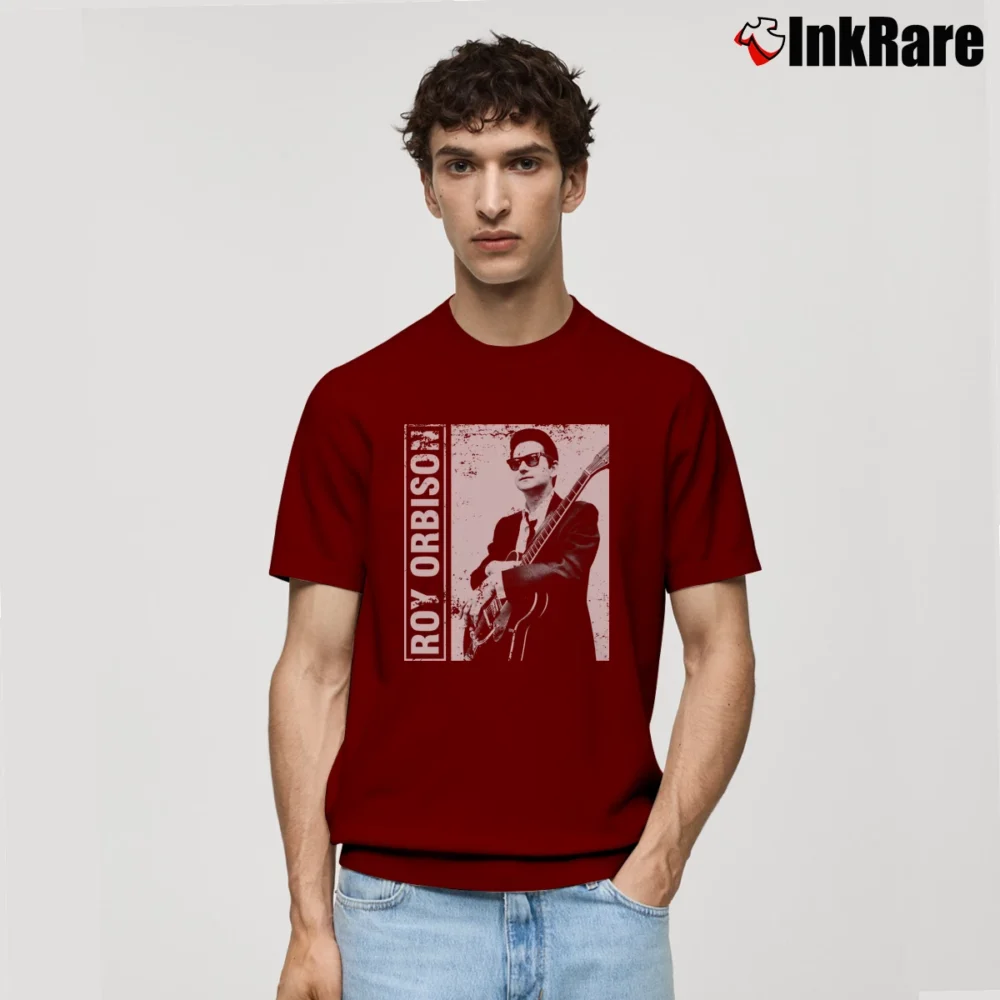 Men’s roy orbison vintage classic rock legend Classic T-Shirt in maroon | Soft, Breathable Everyday Wear