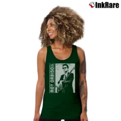 Women’s roy orbison vintage classic rock legend Tank Top in forest green | Lightweight, Movement-Friendly