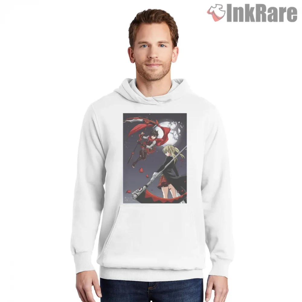 Ruby Vs Maka Anime Crossover Battle Scene Shirt on white hoodie for men graphic tee
