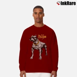 Men’s Rude Dogs Pitbull 90s Graphic Long-Sleeve Shirt in maroon | Sleek, Lightweight, Year-Round Wear