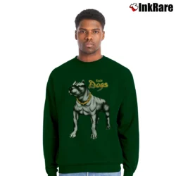 Men’s Rude Dogs Pitbull 90s Graphic Crewneck Sweatshirt in forest green | Cozy Fabric, Clean Style