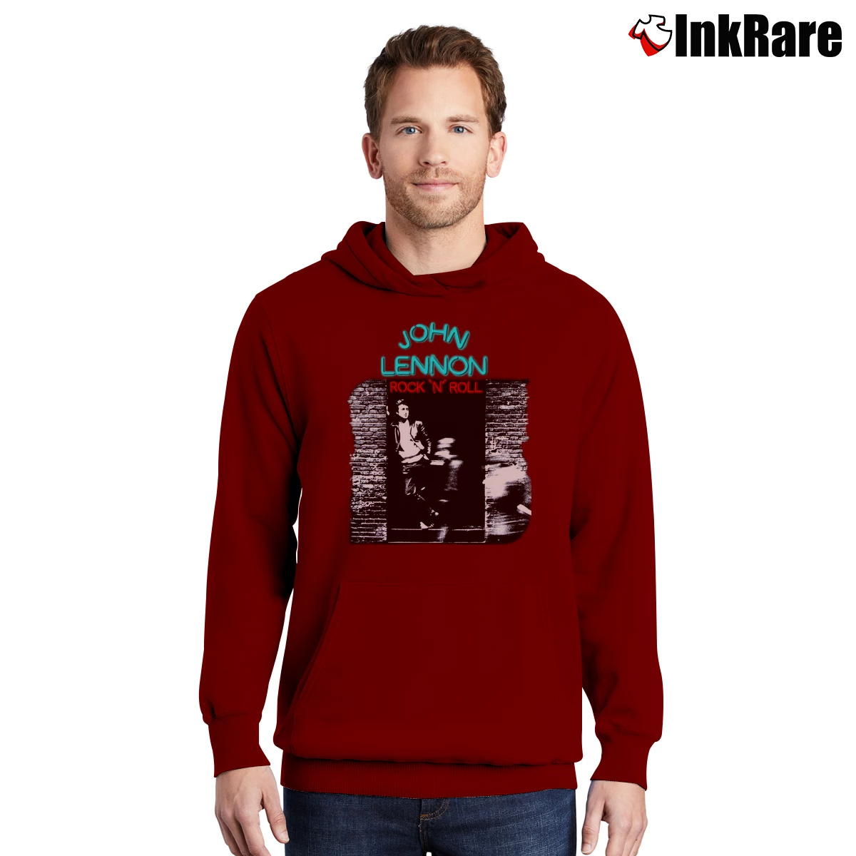 Men’s Rude Riders Cafe Racer Vintage Biker Pullover Hoodie in maroon | Cozy, Durable, Modern Fit