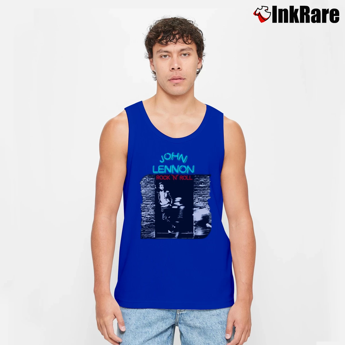 Men’s Rude Riders Cafe Racer Vintage Biker Tank Top in royal blue | Breathable, Active-Friendly Design