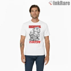 Rudo Black White Ink Sketch Gachiakuta Shirt on white short sleeve shirt for men graphic tee