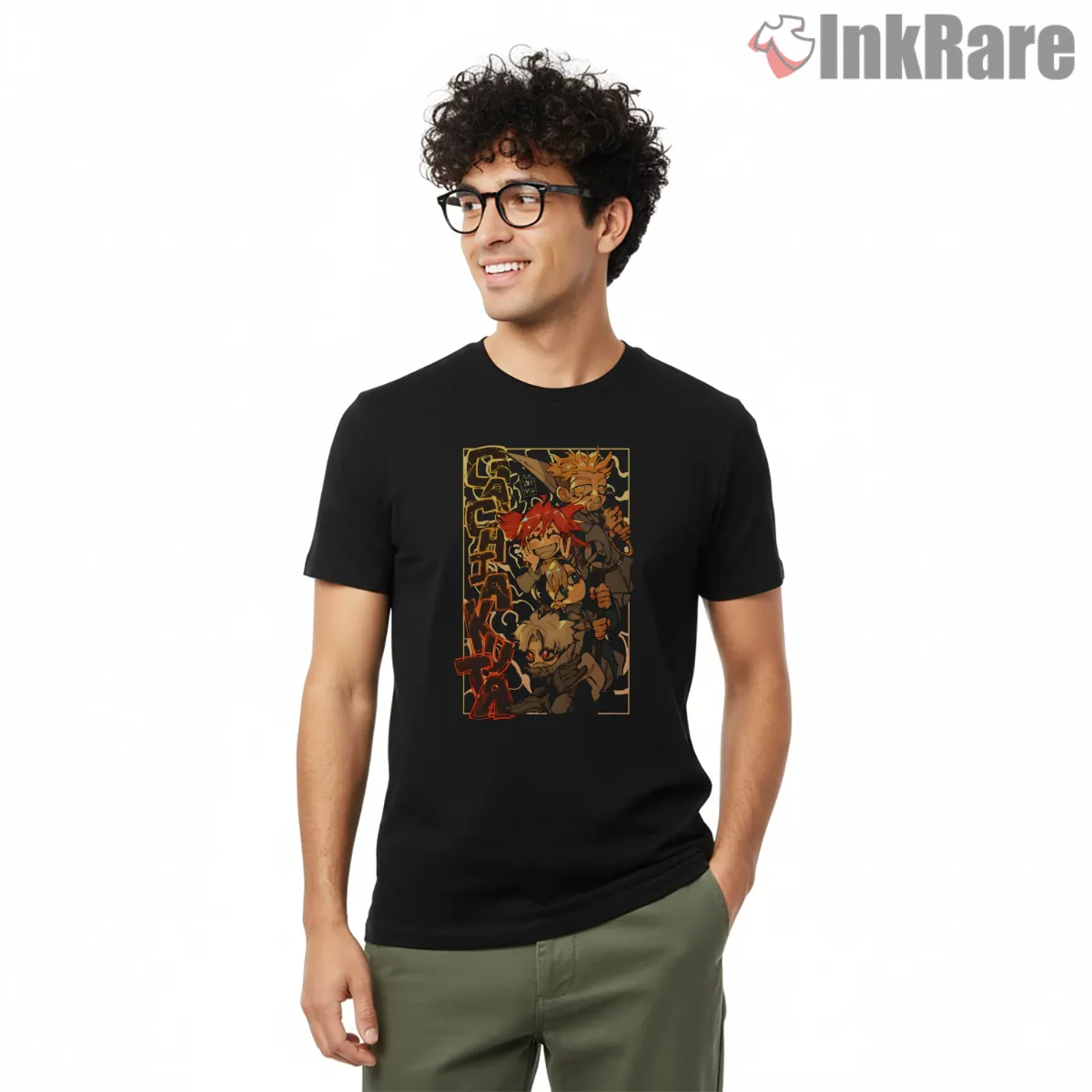 Rudo Character Duo Dynamic Action Gachiakuta Shirt on black short sleeve shirt for men graphic tee