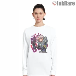 Rudo Chibi Style Color Splash Anime Shirt on white long sleeve shirt for women graphic tee