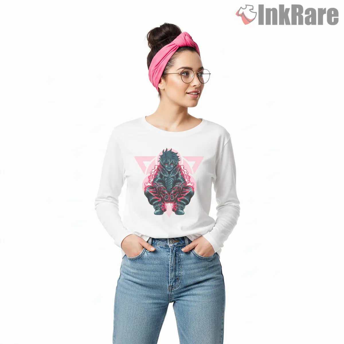 Rudo Inner Power Glow Dark Aesthetic Anime Shirt on white long sleeve shirt for women graphic tee