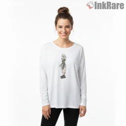 Rudo Minimal Side Profile Clean Character Anime Shirt on white long sleeve shirt for women graphic tee
