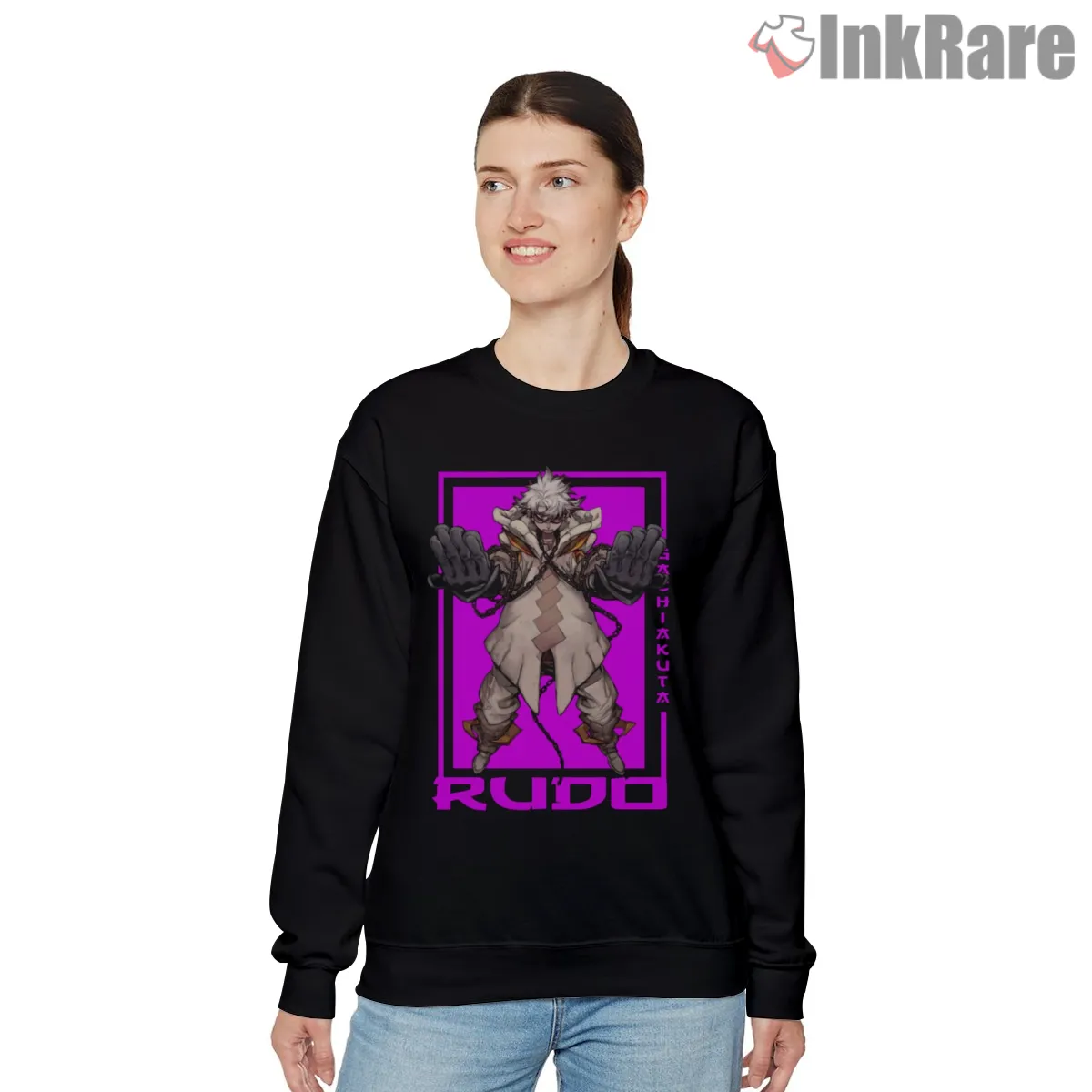 Rudo Neon Frame Power Stance Anime Shirt on graphic shirt for women graphic tee