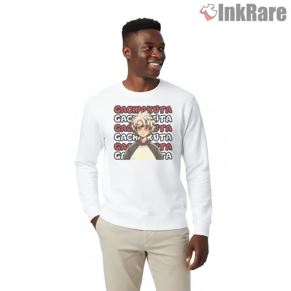 Rudo Typography Background Repeating Text Anime Shirt on graphic shirt for men graphic tee