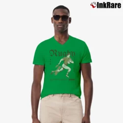 Men’s Rugby League Poster for Hardcore Fans V-Neck Tee in irish green | Sharp, Breathable, Everyday Staple