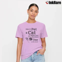 Women’s Rule 12 Pet A Cat Jordan Peterson Signature T-Shirt in light pink | Soft, Flattering Fit