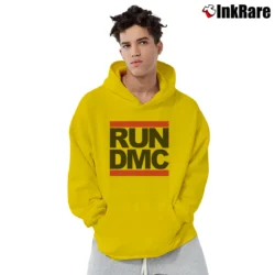 Men’s Run DMC Hip Hop Logo Music Pullover Hoodie in yellow | Cozy, Durable, Modern Fit