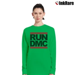 Women’s Run DMC Hip Hop Logo Music Long-Sleeve Top in irish green | Sleek, Versatile, All-Season