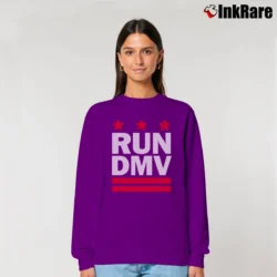 Women’s Run DMV Inspired DMC Graphic Relaxed Sweatshirt in purple | Soft, Laid-Back Vibe