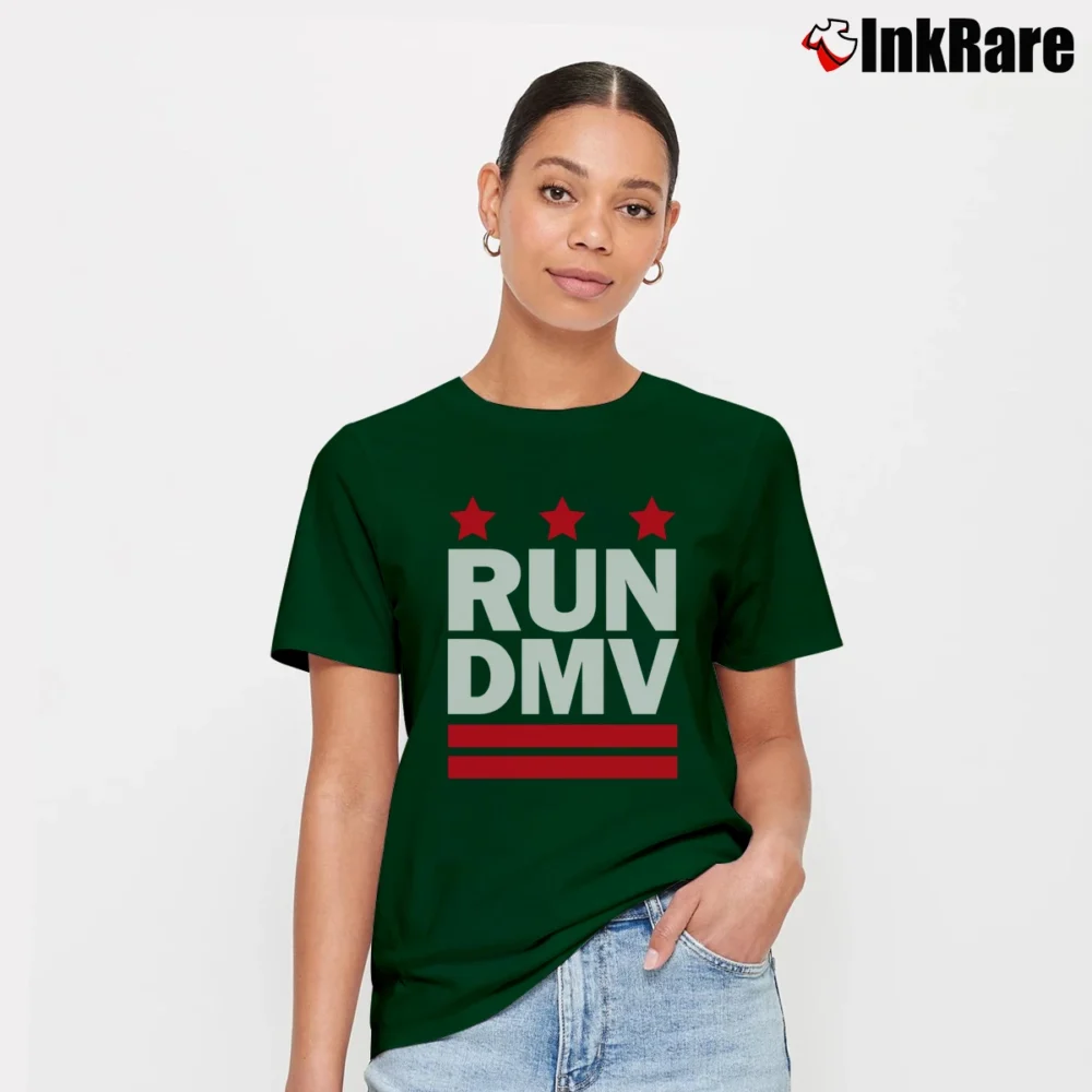 Women’s Run DMV Inspired DMC Graphic Signature T-Shirt in forest green | Soft, Flattering Fit