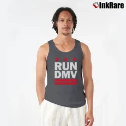 Men’s Run DMV Inspired DMC Graphic Tank Top in charcoal | Breathable, Active-Friendly Design
