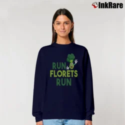 Women’s Run Florets Run Broccoli Vegan Vegetarian Funny Relaxed Sweatshirt in navy | Soft, Laid-Back Vibe