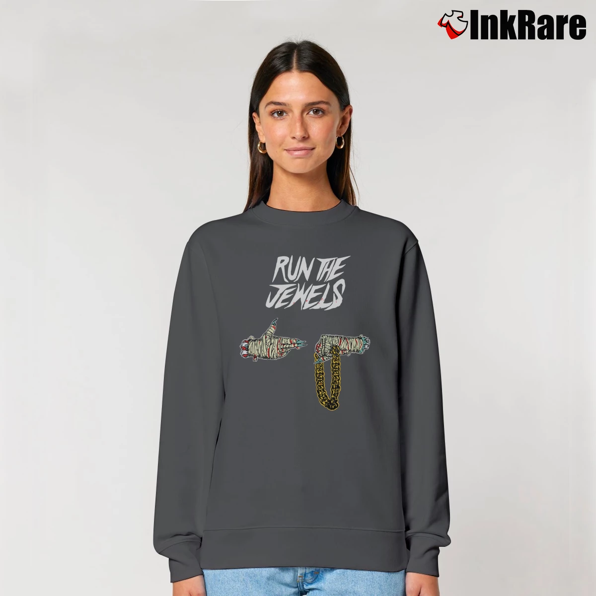 Run The Jewels 2 Album Women’s Relaxed Sweatshirt in charcoal – Cozy Casual Women’s Run The Jewels 2 Album Relaxed Sweatshirt in charcoal | Soft, Laid-Back Vibe