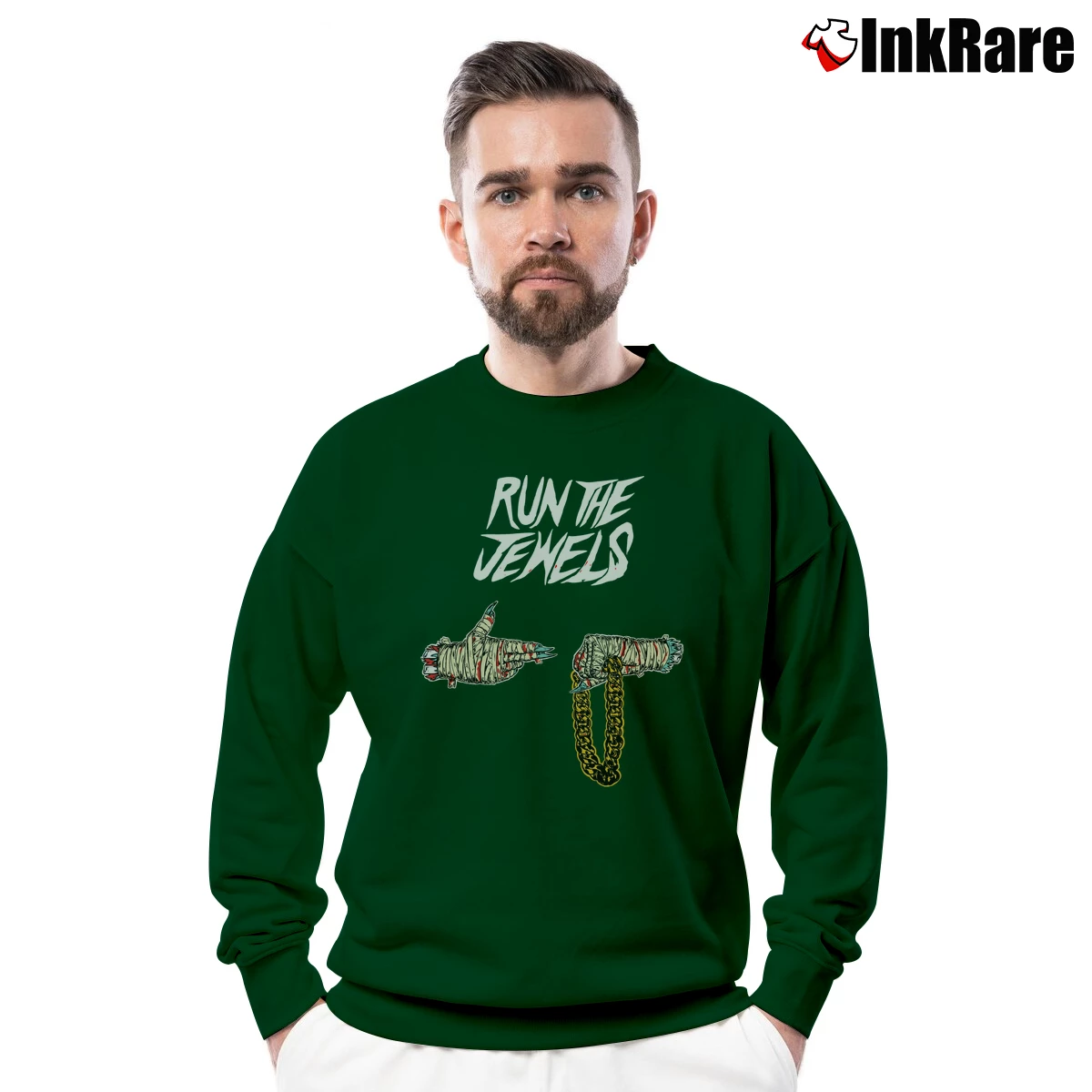 Run The Jewels 2 Album Men’s Crewneck Sweatshirt in forest green – Soft & Durable Men’s Run The Jewels 2 Album Crewneck Sweatshirt in forest green | Cozy Fabric, Clean Style