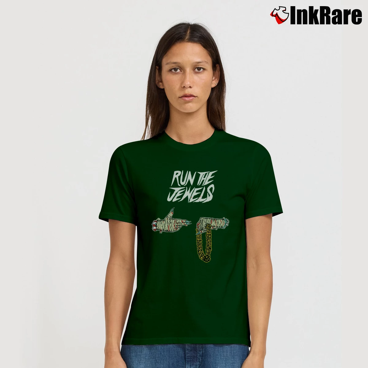 Run The Jewels 2 Album Women’s Signature Tee in forest green – Effortless Style Women’s Run The Jewels 2 Album Signature T-Shirt in forest green | Soft, Flattering Fit