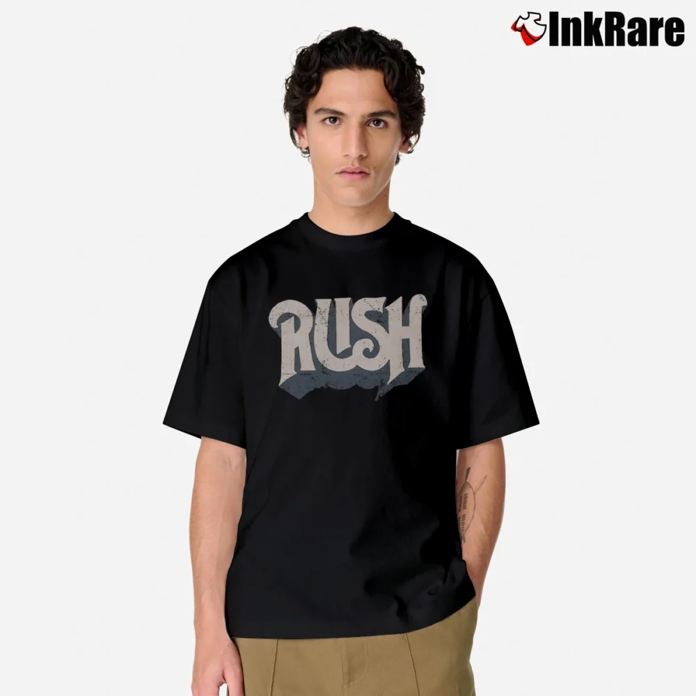 Men’s Rush Band Logo Progressive Rock Classic T-Shirt in black | Soft, Breathable Everyday Wear